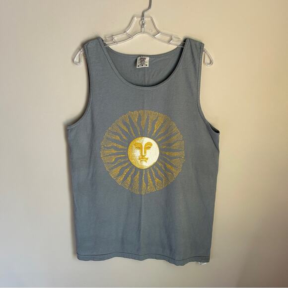 Comfort Colors Gray Yellow Sun South Padre Island Texas Tank Top Size Medium - Picture 1 of 7